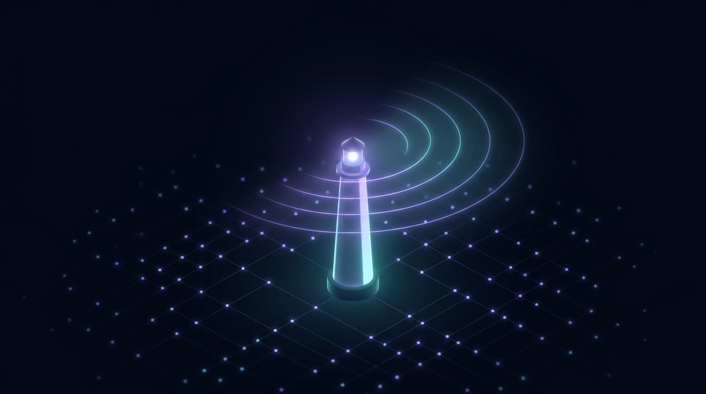 רקע דקורטיבי למדריך Aurora (Oracle) — the network's reflection agent